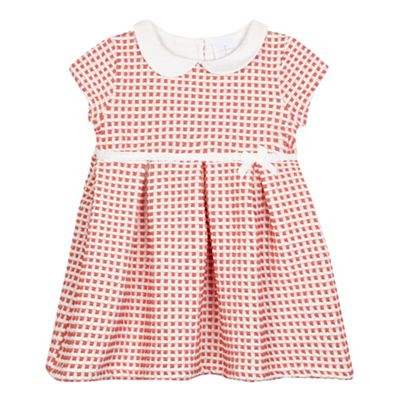 J by Jasper Conran Baby girls' white and coral textured dress